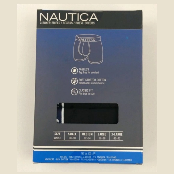 🔥🔥 NEW Nautica Mens Large 36-38 Boxer Briefs - Picture 2 of 6